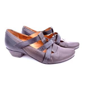 Fidji Women's Grey Leather L112 Pumps Shoes Size 36 / 7